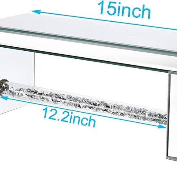 NEW  Glass Mirrored Wall Shelf Wall Mounted for Over Toilet - Picture 5 of 8